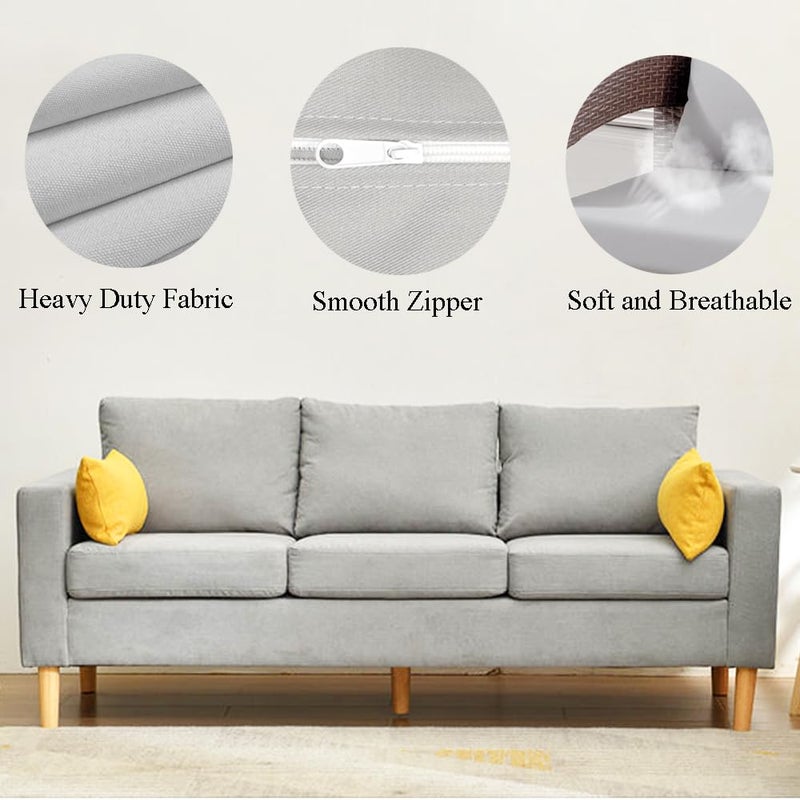 FLYMEI Patio Cushion Covers  Water Resistant Outdoor Cushion Cover Replacement  Patio Sofa Cushion Covers Only Outdoor Couch Cushion Covers  18"" X 18"" X 2""  4 Covers  Grey - Image 5